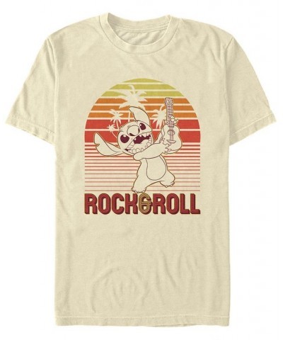 Men's Lilo Stitch Rock and Roll Stitch Short Sleeve T-shirt Ivory/Cream $18.54 T-Shirts