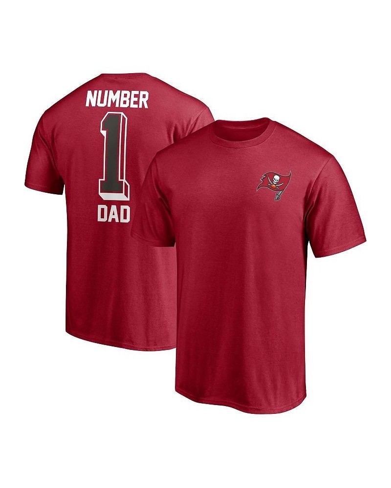 Men's Red Tampa Bay Buccaneers 1 Dad T-shirt $20.39 T-Shirts