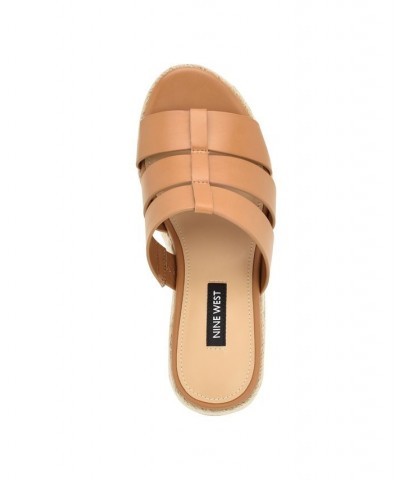 Women's Keran Round Toe Slip-on Wedge Sandals Tan/Beige $39.90 Shoes