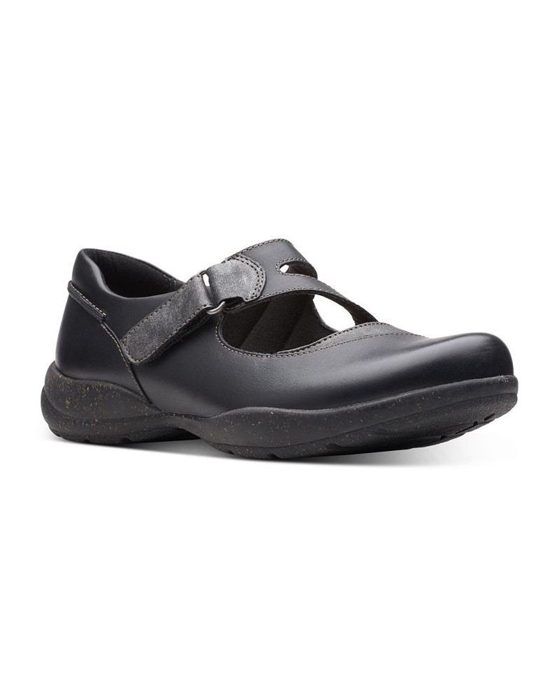 Women's Roseville Jane Comfort Flats Black $50.00 Shoes