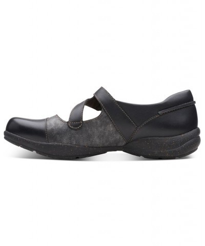 Women's Roseville Jane Comfort Flats Black $50.00 Shoes