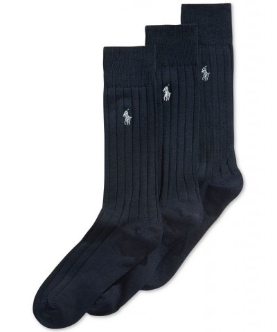 Men's Three-Pack Crew Socks Blue $13.60 Socks