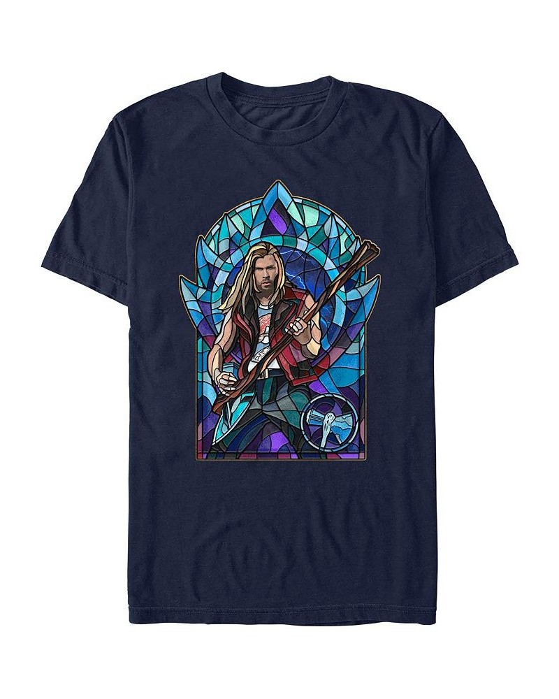 Men's Marvel Likeness Thor Movie 4 Thor Glass Short Sleeve T-shirt Blue $18.54 T-Shirts