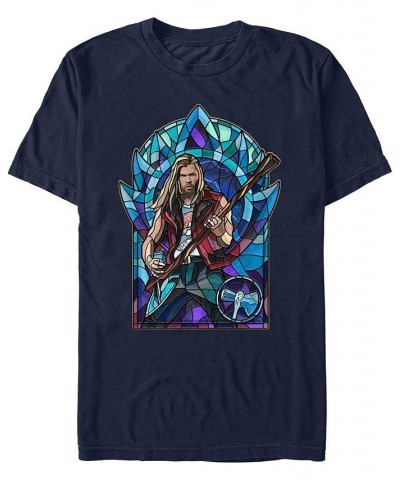 Men's Marvel Likeness Thor Movie 4 Thor Glass Short Sleeve T-shirt Blue $18.54 T-Shirts