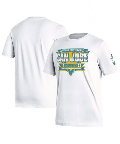 Men's White San Jose Sharks Reverse Retro 2.0 Fresh Playmaker T-shirt $14.19 T-Shirts