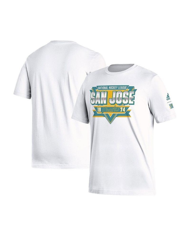 Men's White San Jose Sharks Reverse Retro 2.0 Fresh Playmaker T-shirt $14.19 T-Shirts