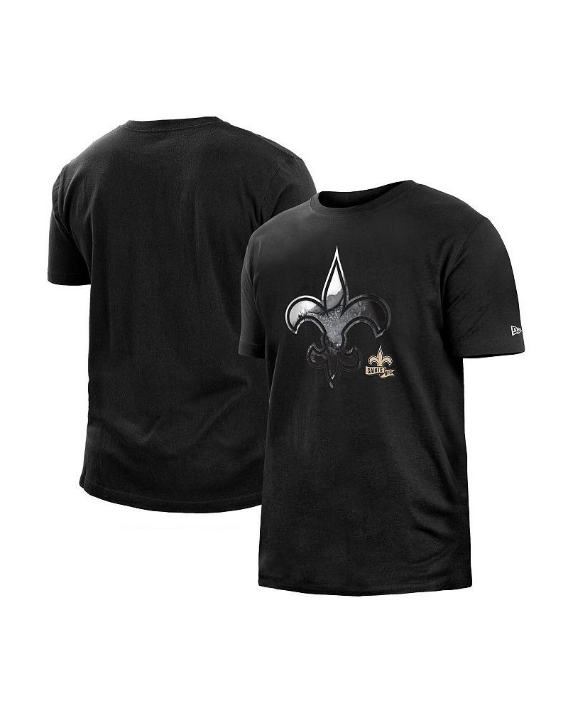 Men's Black New Orleans Saints 2022 Sideline Ink Dye T-shirt $21.45 T-Shirts