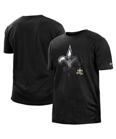 Men's Black New Orleans Saints 2022 Sideline Ink Dye T-shirt $21.45 T-Shirts