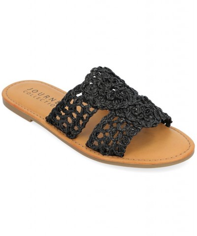 Women's Lissia Crochet Sandals Black $32.25 Shoes