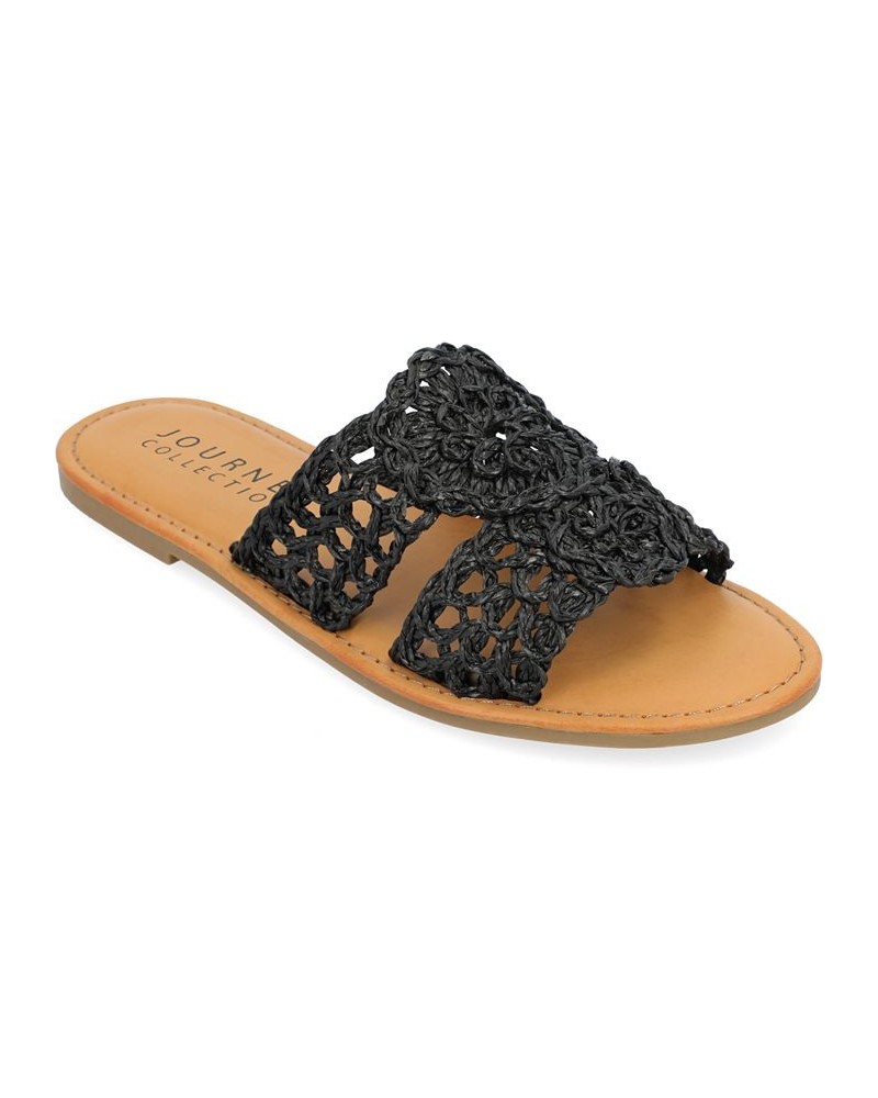 Women's Lissia Crochet Sandals Black $32.25 Shoes