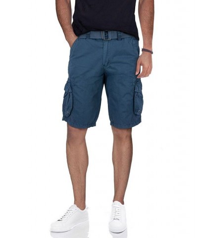 Men's Big and Tall Belted Double Pocket Cargo Shorts PD06 $27.90 Shorts