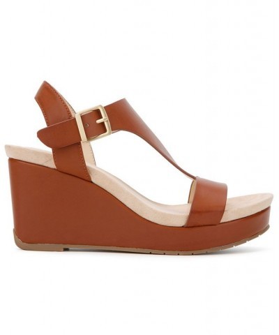 Women's Cami Wedge Sandals Brown $33.98 Shoes