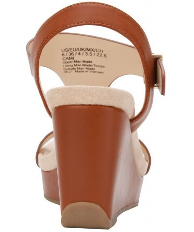 Women's Cami Wedge Sandals Brown $33.98 Shoes