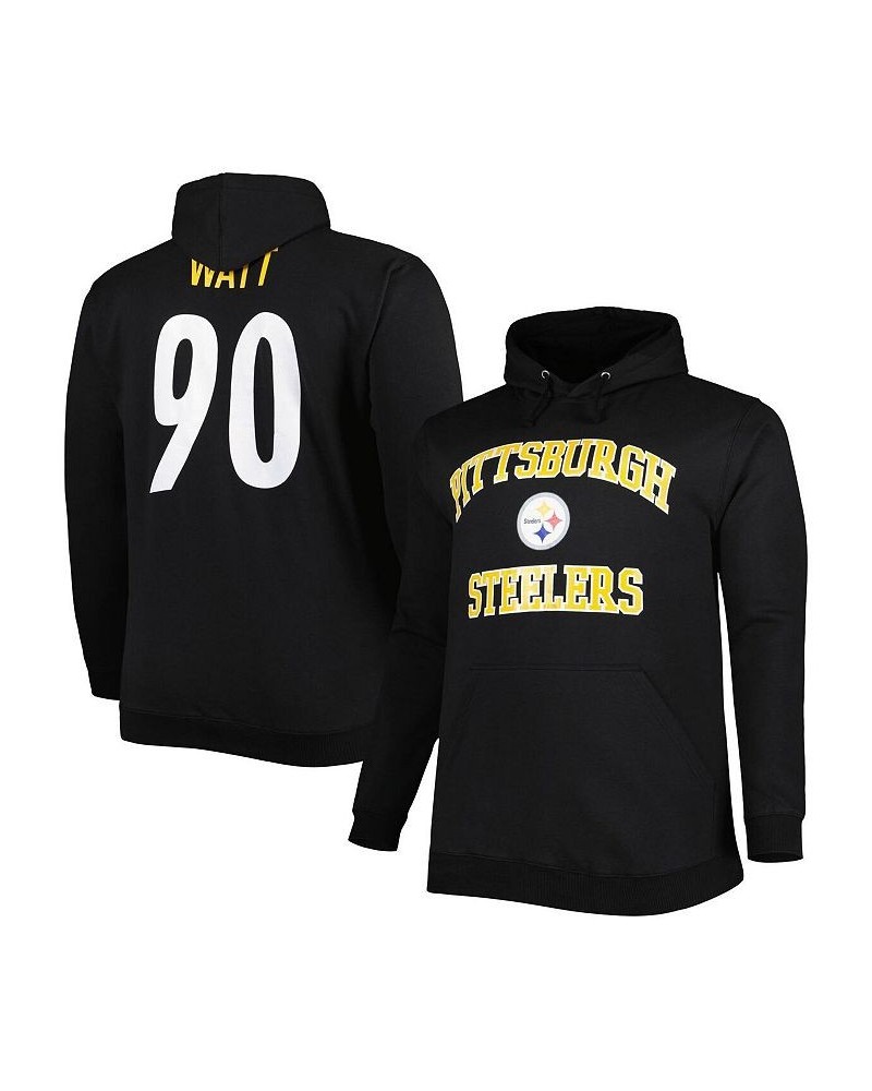 Men's T.J. Watt Black Pittsburgh Steelers Big and Tall Fleece Name and Number Pullover Hoodie $43.34 Sweatshirt