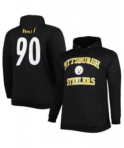 Men's T.J. Watt Black Pittsburgh Steelers Big and Tall Fleece Name and Number Pullover Hoodie $43.34 Sweatshirt