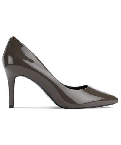 Women's Royale Pointed-Toe Patent Dress Pumps Silver $54.74 Shoes