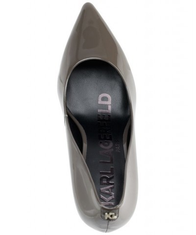 Women's Royale Pointed-Toe Patent Dress Pumps Silver $54.74 Shoes