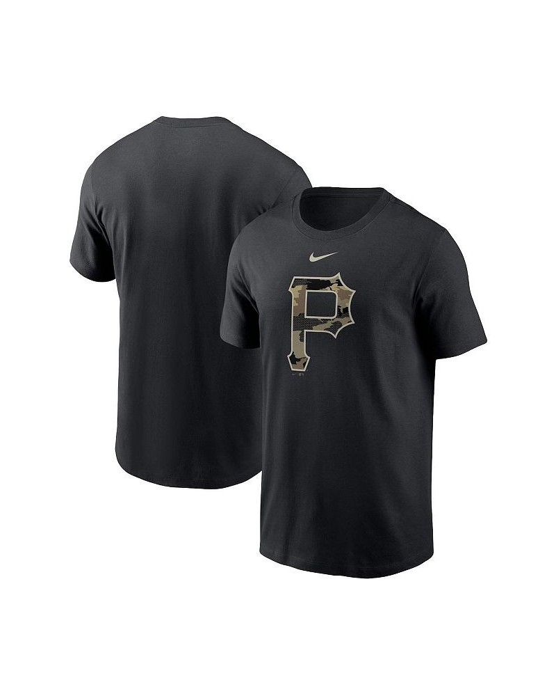 Men's Black Pittsburgh Pirates Team Camo Logo Performance T-shirt $21.15 T-Shirts