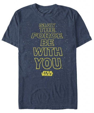 Star Wars Men's Classic May The Force Be With You Short Sleeve T-Shirt Blue $17.50 T-Shirts