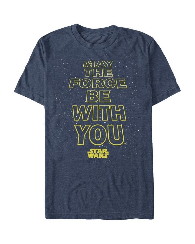 Star Wars Men's Classic May The Force Be With You Short Sleeve T-Shirt Blue $17.50 T-Shirts