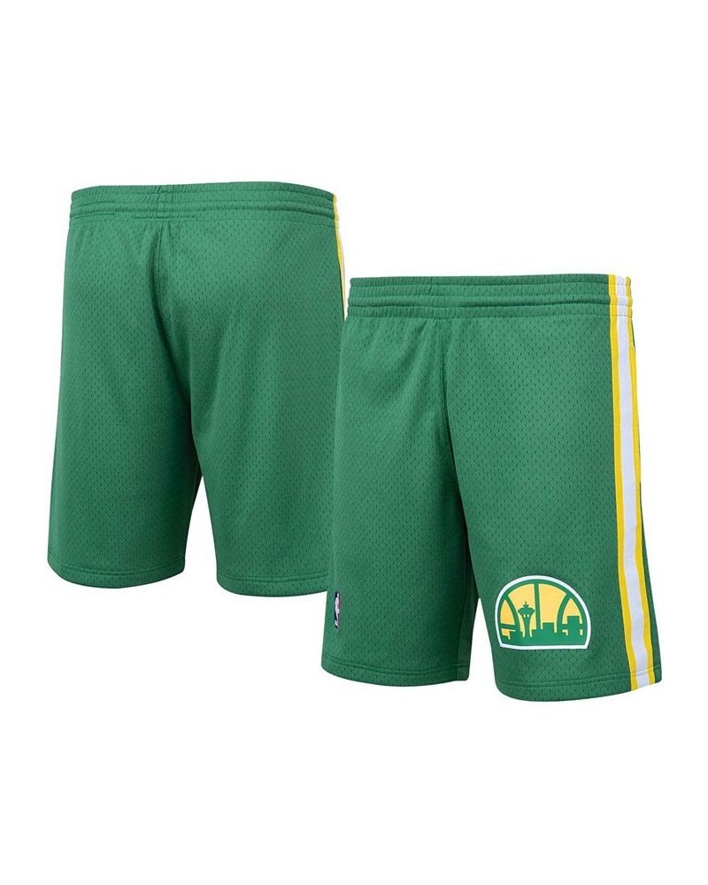 Men's Green Seattle Supersonics Hardwood Classics Logo Swingman Shorts $43.20 Shorts