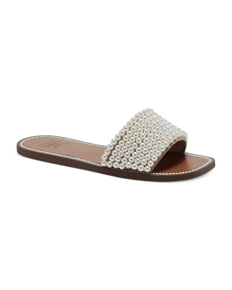 Pelle Flat Slide Sandals Tan/Beige $29.89 Shoes