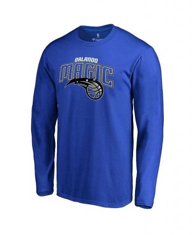 Men's Branded Serge Ibaka Blue Orlando Magic Backer 3 Name and Number Long Sleeve T-shirt $18.69 T-Shirts