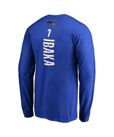 Men's Branded Serge Ibaka Blue Orlando Magic Backer 3 Name and Number Long Sleeve T-shirt $18.69 T-Shirts