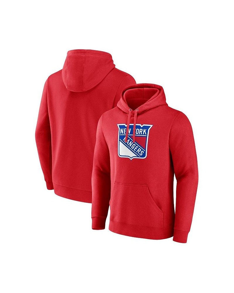 Men's Branded Red New York Rangers Primary Logo Pullover Hoodie $40.49 Sweatshirt