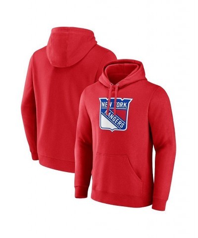 Men's Branded Red New York Rangers Primary Logo Pullover Hoodie $40.49 Sweatshirt