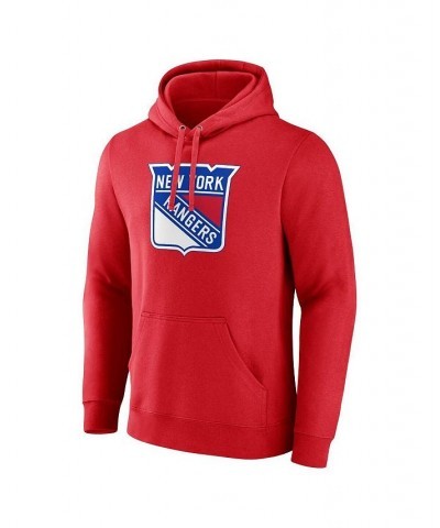 Men's Branded Red New York Rangers Primary Logo Pullover Hoodie $40.49 Sweatshirt