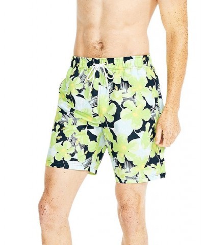 Men's 8" Hibiscus-Print Elastic-Waist Swim Trunks PD02 $19.95 Swimsuits