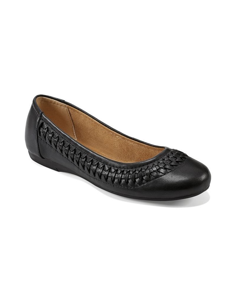 Women's Jett Woven Round Toe Slip-on Dress Flats Black $46.53 Shoes