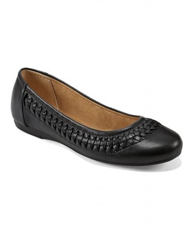 Women's Jett Woven Round Toe Slip-on Dress Flats Black $46.53 Shoes