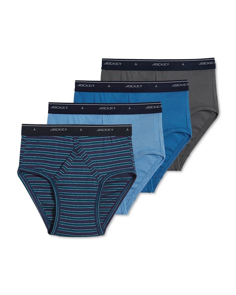 Men's Classic Low-Rise Briefs, Pack of 4 Assorted Blue $16.62 Underwear