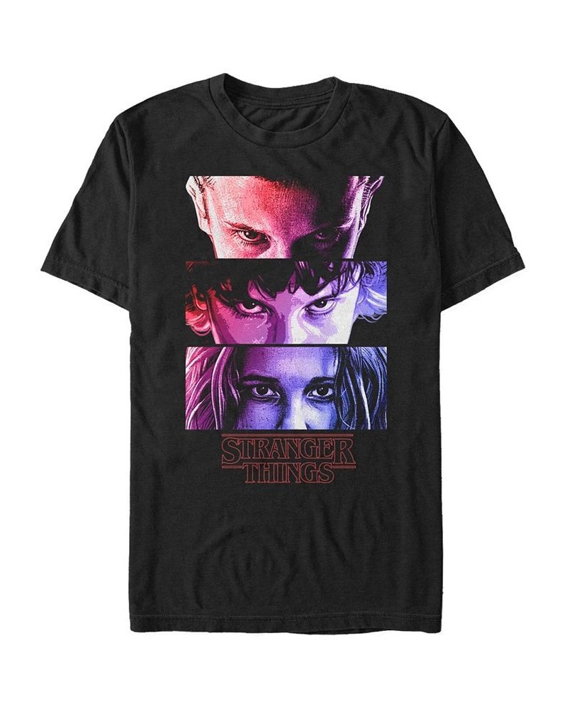 Men's Stranger Things Eleven Eyes Short Sleeve T-shirt Black $14.70 T-Shirts