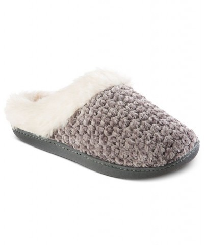 Women's Popcorn Chenille Hoodback Slippers Gray $11.44 Shoes