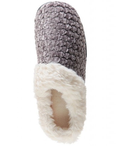 Women's Popcorn Chenille Hoodback Slippers Gray $11.44 Shoes