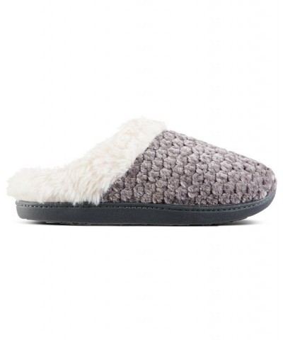 Women's Popcorn Chenille Hoodback Slippers Gray $11.44 Shoes