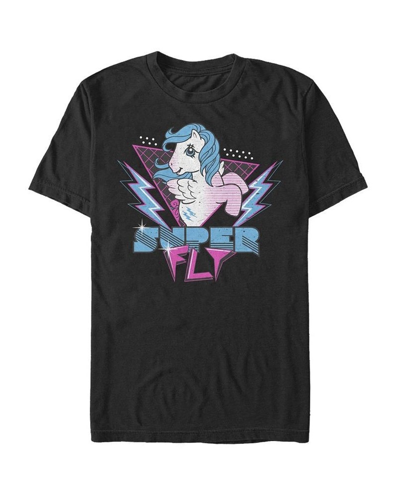 Men's Super Fly Pony Short Sleeve Crew T-shirt Black $17.15 T-Shirts