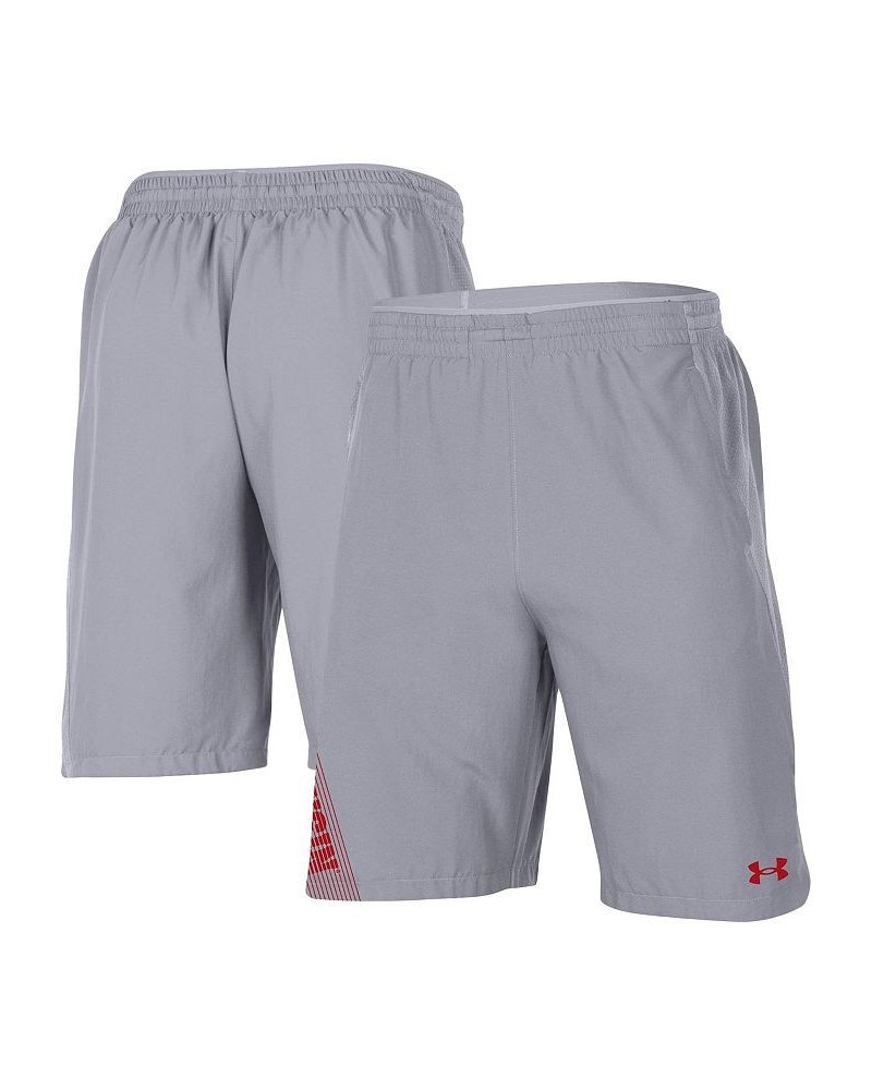 Men's Gray Wisconsin Badgers 2021 Sideline Woven Shorts $23.65 Shorts