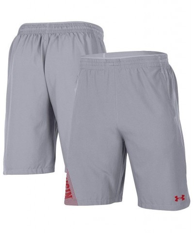 Men's Gray Wisconsin Badgers 2021 Sideline Woven Shorts $23.65 Shorts