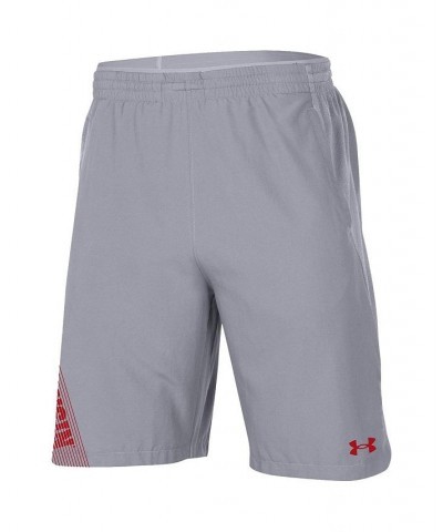 Men's Gray Wisconsin Badgers 2021 Sideline Woven Shorts $23.65 Shorts