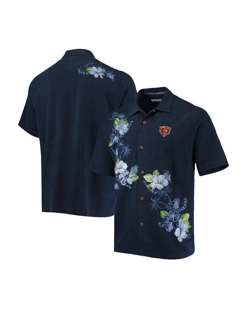 Men's Navy Chicago Bears Azule Oasis Button-Up Shirt $64.60 Shirts