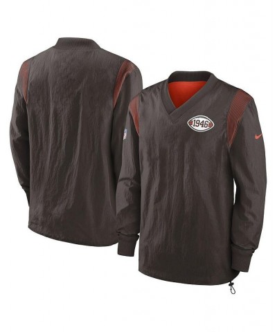 Men's Brown Cleveland Browns Sideline Team ID Reversible Pullover Windshirt $44.20 Jackets