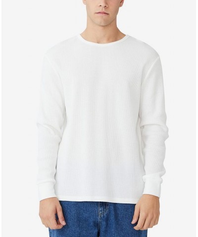 Men's Textured Long Sleeve T-shirt White $19.80 T-Shirts