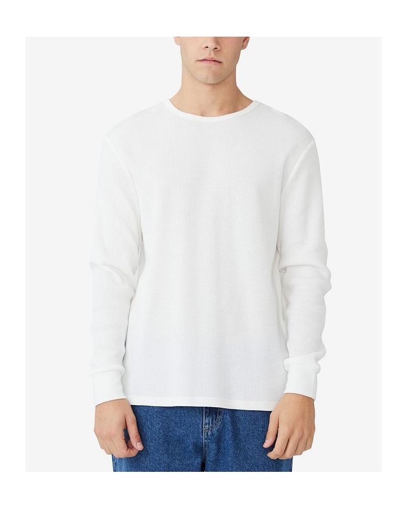 Men's Textured Long Sleeve T-shirt White $19.80 T-Shirts