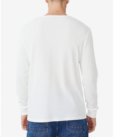 Men's Textured Long Sleeve T-shirt White $19.80 T-Shirts