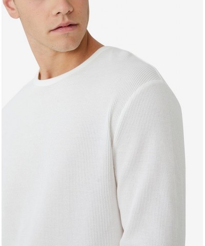 Men's Textured Long Sleeve T-shirt White $19.80 T-Shirts