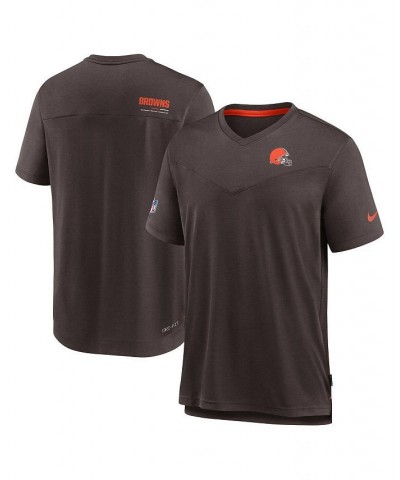 Men's Brown Cleveland Browns 2022 Sideline Coach Chevron Lock Up Performance V-Neck T-shirt $31.85 T-Shirts